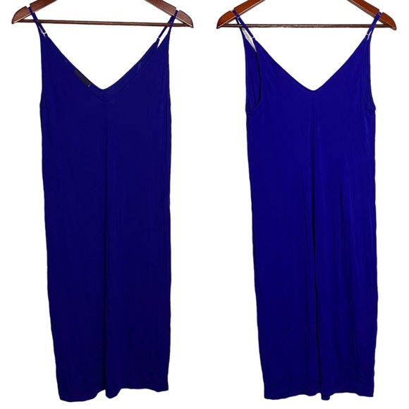Akris Blue Slip Dress Adjustable Spaghetti Straps Mini Length Scoop Neck 6 - Picture 1 of 15